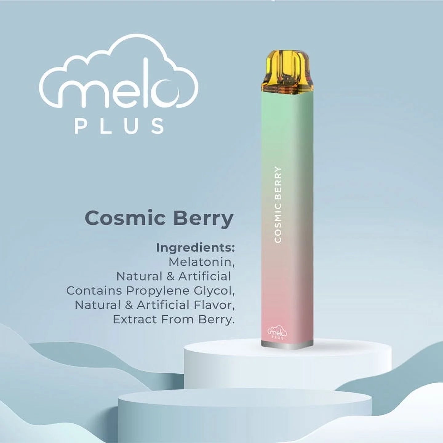 plus Melatonin Diffuser, Cosmic Berry - 800 Puffs | 0% Nicotine, Vegan, Sugar-Free, Gluten-Free Aromatherapy