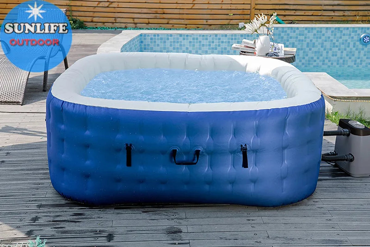 Inflatable Jacuzzi Spa Pool Heated Surf Pool Bubble Health Pool Folding Courtyard
