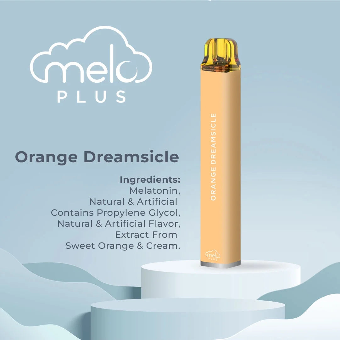 plus Melatonin Diffuser, Orange Dreamsicle - 800 Puffs | 0% Nicotine, Vegan, Sugar-Free, Gluten-Free Aromatherapy