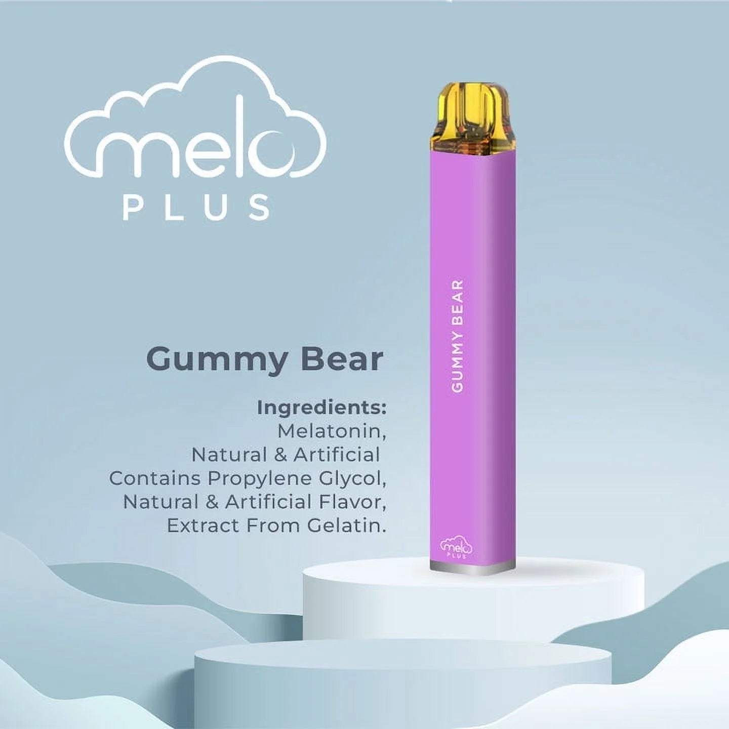 plus Melatonin Diffuser, Gummy Bear - 800 Puffs | 0% Nicotine, Sugar-Free, Gluten-Free Aromatherapy